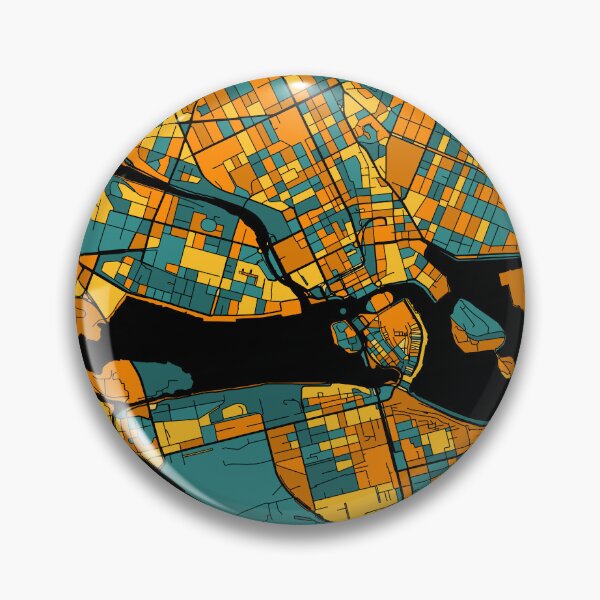 Item preview, Stockholm Map Pattern in Orange & Teal designed and sold by PatternMaps.