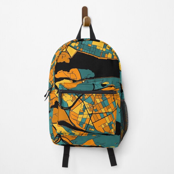 Item preview, Stockholm Map Pattern in Orange & Teal designed and sold by PatternMaps.