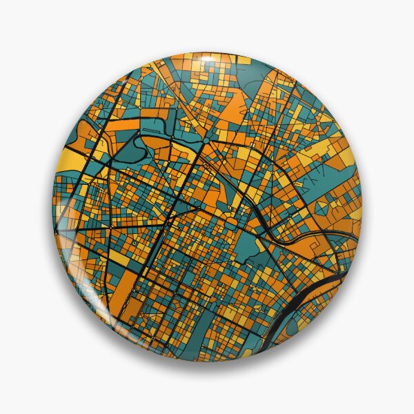 Item preview, Patrón de mapa de Turín en naranja y verde azulado designed and sold by PatternMaps.