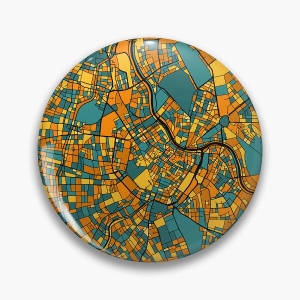 Item preview, Vienna Map Pattern in Orange & Teal designed and sold by PatternMaps.