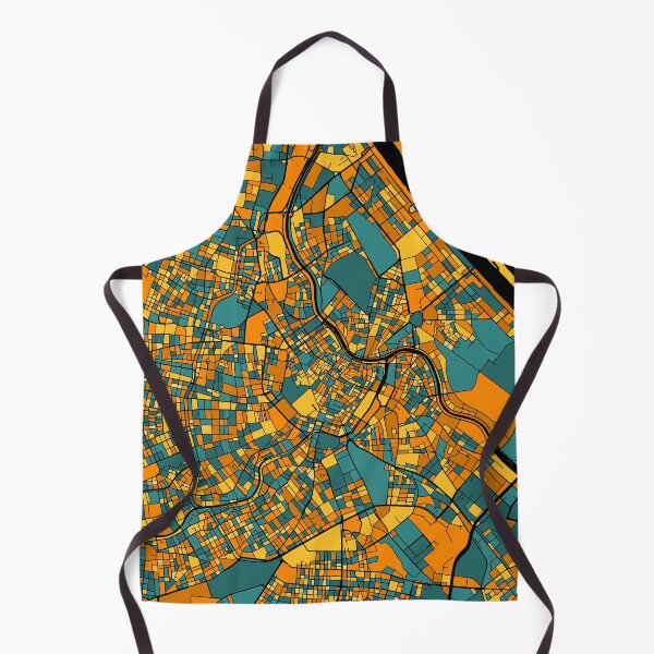 Item preview, Vienna Map Pattern in Orange & Teal designed and sold by PatternMaps.