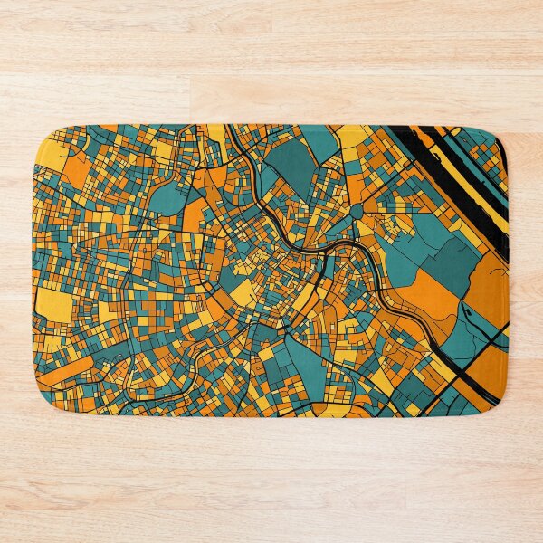 Item preview, Vienna Map Pattern in Orange & Teal designed and sold by PatternMaps.