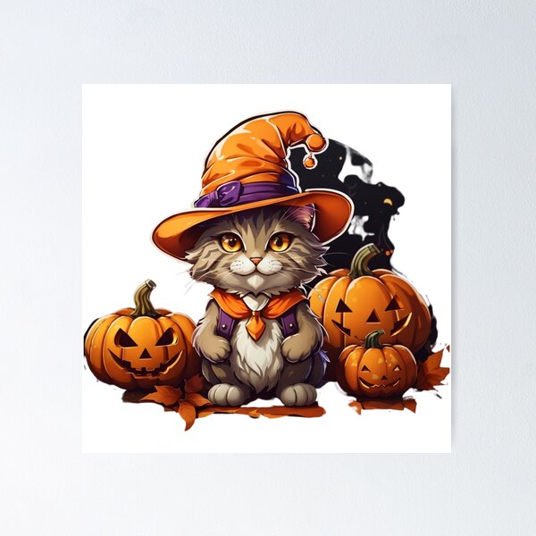Item preview, Happy Halloween Cat designed and sold by deviatepolo.