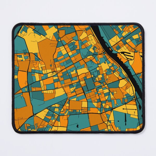 Item preview, Warsaw Map Pattern in Orange & Teal designed and sold by PatternMaps.