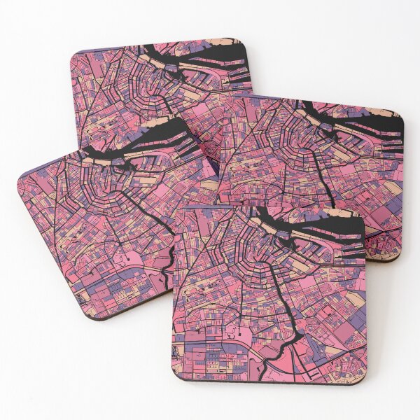 Item preview, Amsterdam Map Pattern in Purple & Pink designed and sold by PatternMaps.