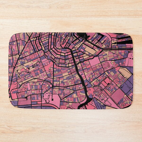 Item preview, Amsterdam Map Pattern in Purple & Pink designed and sold by PatternMaps.