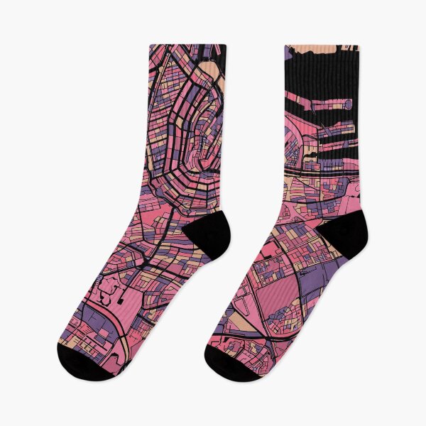 Item preview, Amsterdam Map Pattern in Purple & Pink designed and sold by PatternMaps.