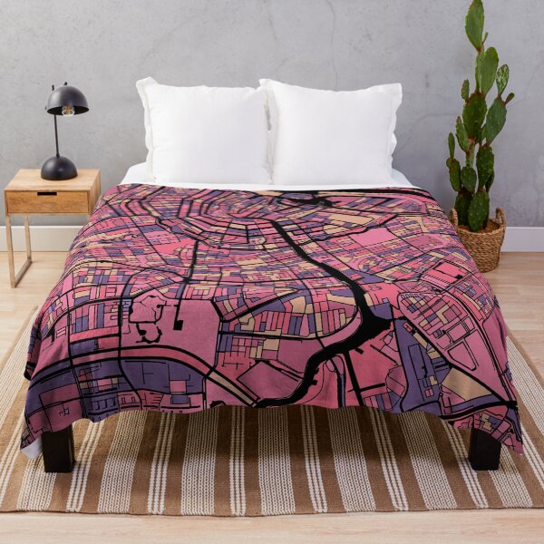 Item preview, Amsterdam Map Pattern in Purple & Pink designed and sold by PatternMaps.