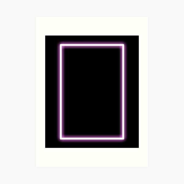 Pink Glowing Neon Rectangle Art Print