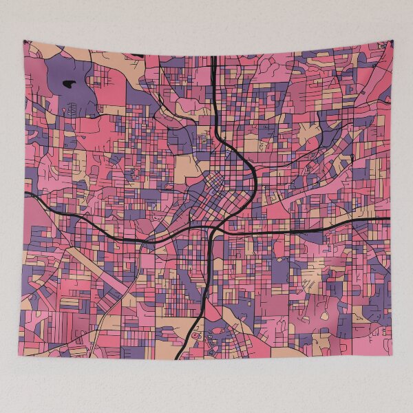 Item preview, Atlanta Map Pattern in Purple & Pink designed and sold by PatternMaps.