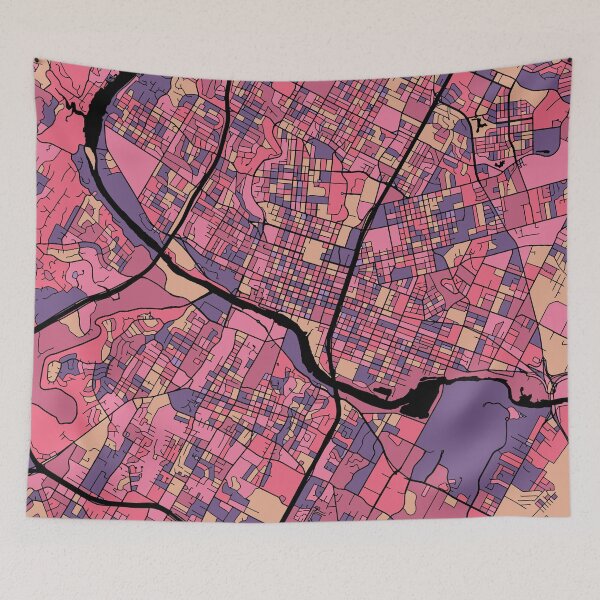 Item preview, Austin Map Pattern in Purple & Pink designed and sold by PatternMaps.
