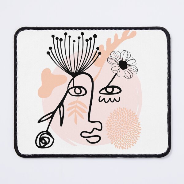 Item preview, abstract face and flowers designed and sold by April Renee.