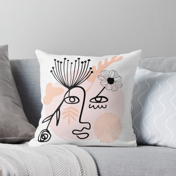 Item preview, abstract face and flowers designed and sold by April Renee.