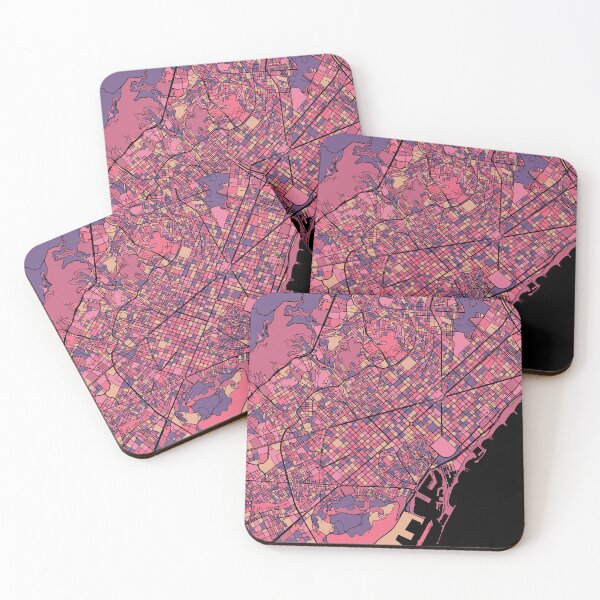Item preview, Barcelona Map Pattern in Purple & Pink designed and sold by PatternMaps.