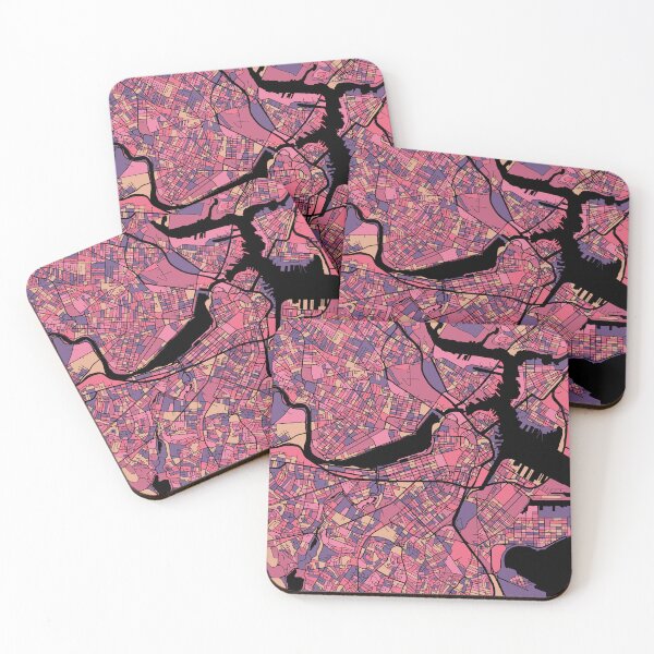 Item preview, Boston Map Pattern in Purple & Pink designed and sold by PatternMaps.