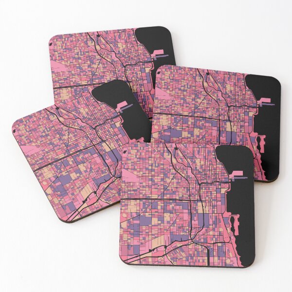 Item preview, Chicago Map Pattern in Purple & Pink designed and sold by PatternMaps.