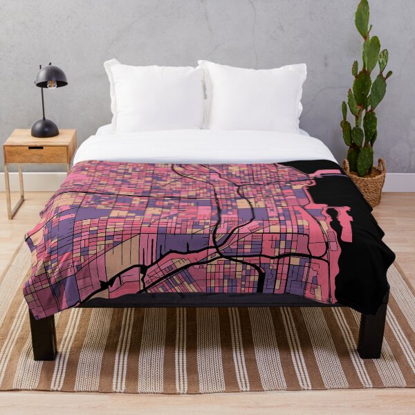 Artikelvorschau, Chicago-Kartenmuster in Lila und Rosa entworfen und verkauft von PatternMaps.