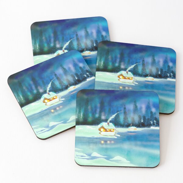 Item preview, North pole, Aurora Borealis, Northern Lights, Winter Snow,  designed and sold by MouseCatty.