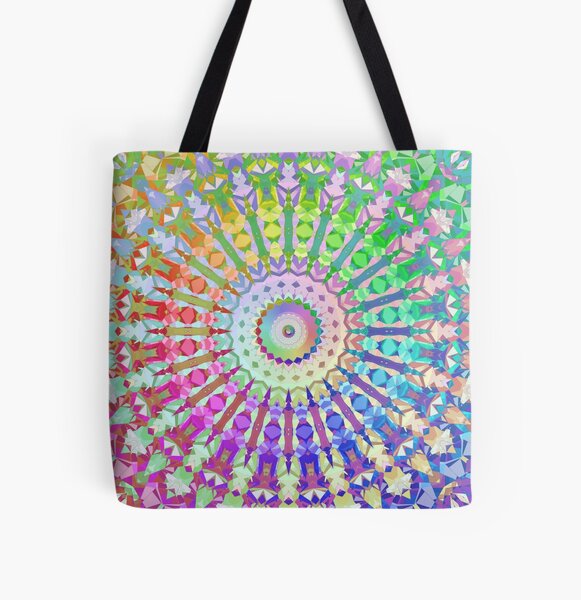 Rainbow Kaleidoscope All Over Print Tote Bag