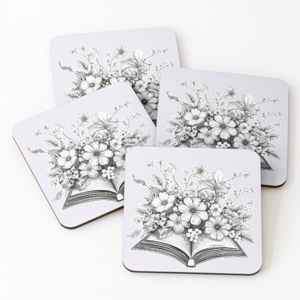 Item preview, Sketch of an open book with flowers - 06 designed and sold by MadamPaperHazel.