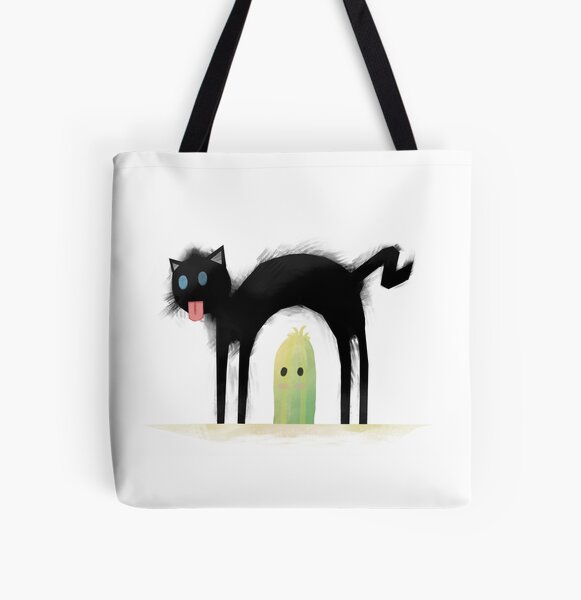 Cat and cactus Bolsa estampada de tela