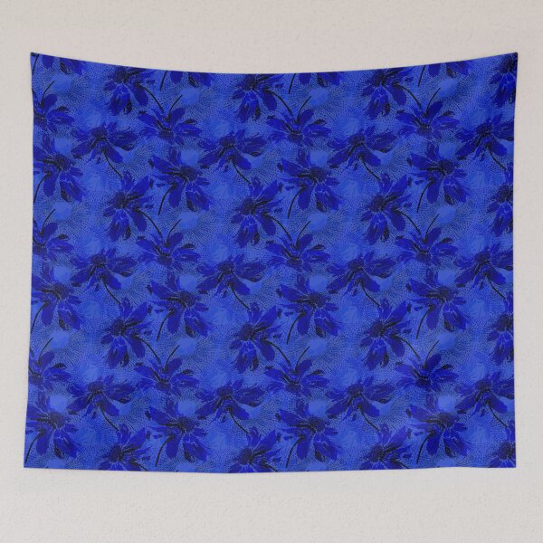 Item preview, Monochrome blue floral pattern. designed and sold by marinaklykva.