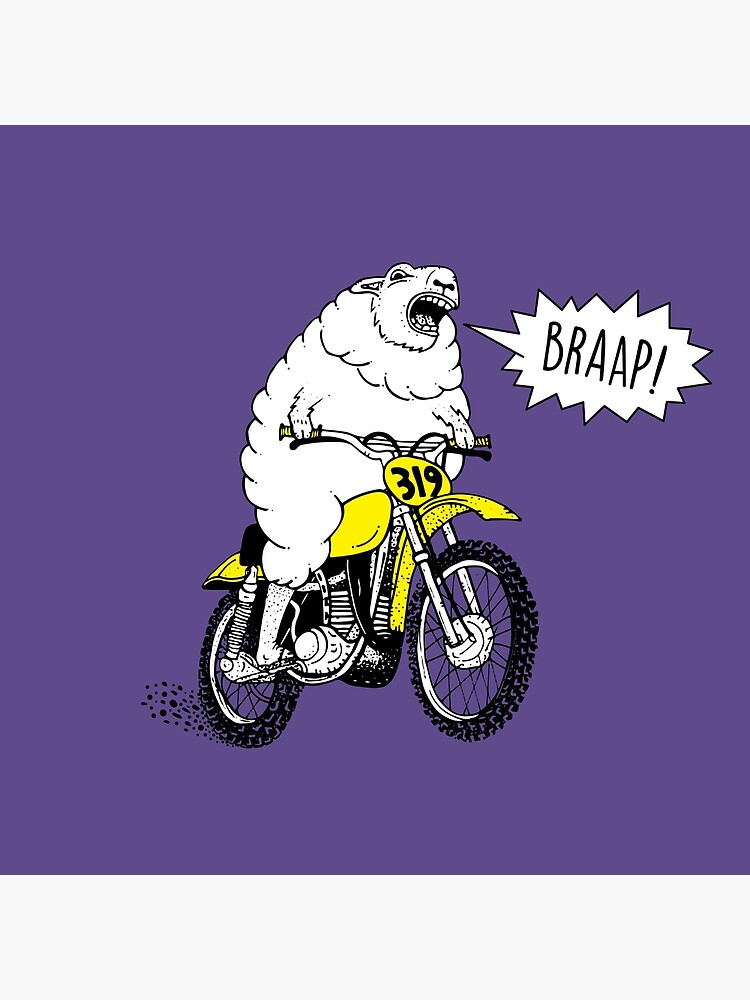 Motocross Scrambler Off road Racing Sheep BRAAP T-Shirt