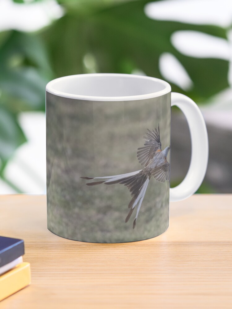 Thumbnail 1 of 6, Coffee Mug, Mama Scissor tailed flycatcher with food for its young fledglings designed and sold by Puttaswamy Ravishankar.