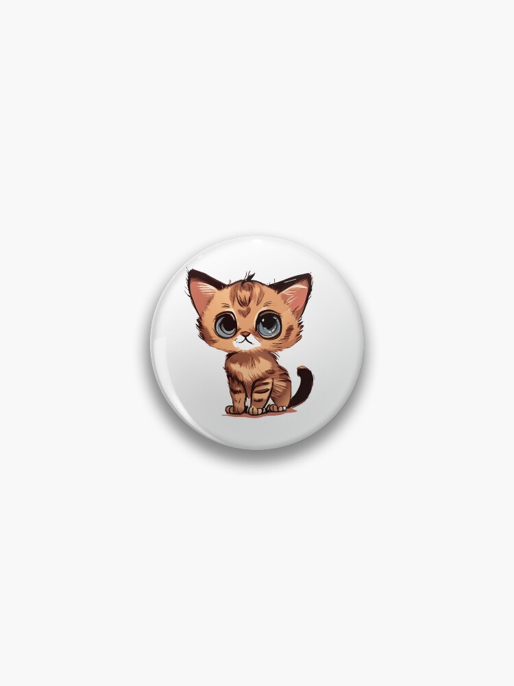 Thumbnail 1 von 3, Button, Cute Chausie Cat, Room Decor, Art Prints, Cats Art, Art Prints designt und verkauft von ArchieDid.