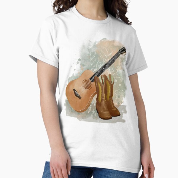 Vista previa del artículo con la obra «Guitarra y botas vaqueras», diseñado y vendido por CarolineRowland.