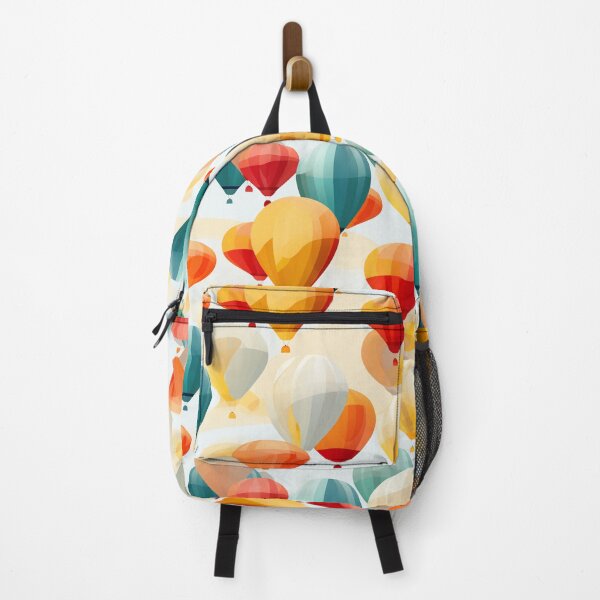 Item preview, Colorful fantasy pattern yellow orange green blue red white turquoise captive balloons designed and sold by G-M-Designs.