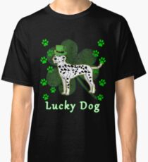 St Patricks Day Dog St Paddy Day Shamrock Paw Dalmatian St Patrick Day Classic T-Shirt