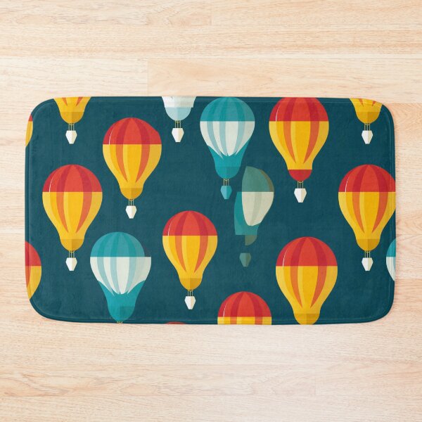 Item preview, Colorful fantasy pattern yellow orange green blue red white turquoise captive balloons designed and sold by G-M-Designs.