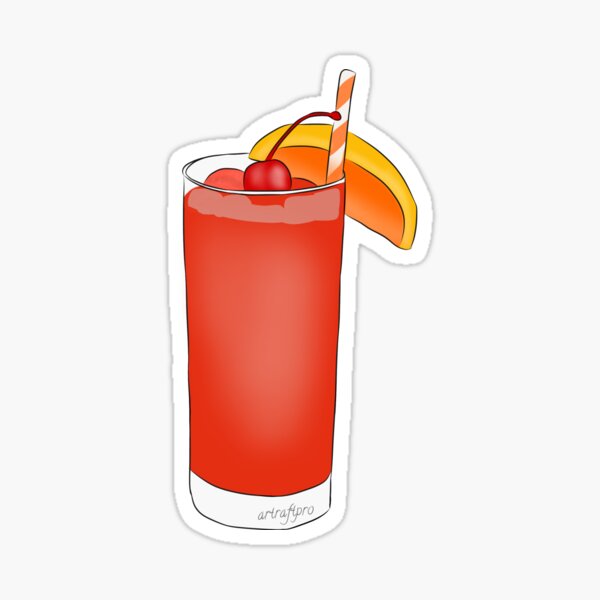 Alabama Slammer Cocktail Summer Drink Sticker for Sale by ArtRaftPro