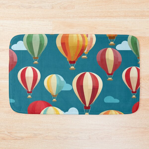 Item preview, Colorful fantasy pattern yellow orange green blue red white turquoise captive balloons designed and sold by G-M-Designs.