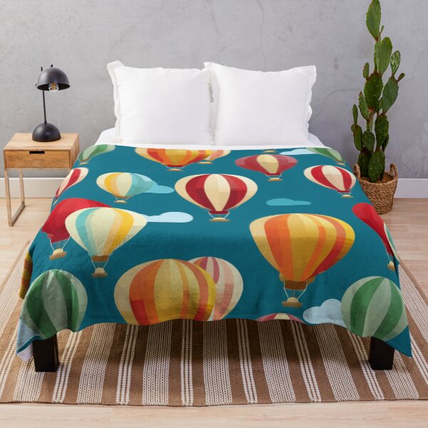 Item preview, Colorful fantasy pattern yellow orange green blue red white turquoise captive balloons designed and sold by G-M-Designs.