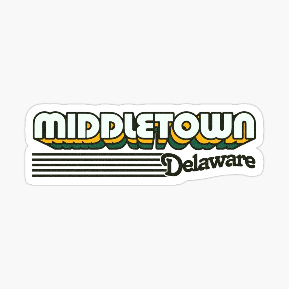 Middletown, Delaware | Retro Stripes Sticker