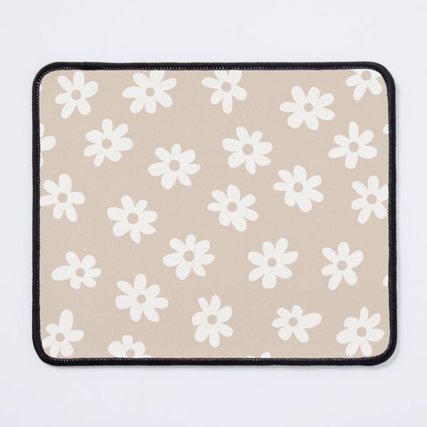 Item preview, BIG FLOWERS DITSY DAISY BEIGE NEUTRAL PRAIRIE STYLE BOHO RETRO FLORALS designed and sold by blomastudios.