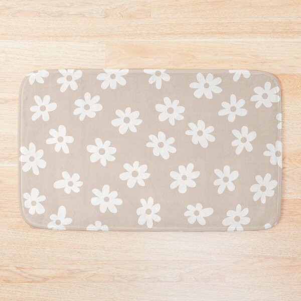 Item preview, BIG FLOWERS DITSY DAISY BEIGE NEUTRAL PRAIRIE STYLE BOHO RETRO FLORALS designed and sold by blomastudios.