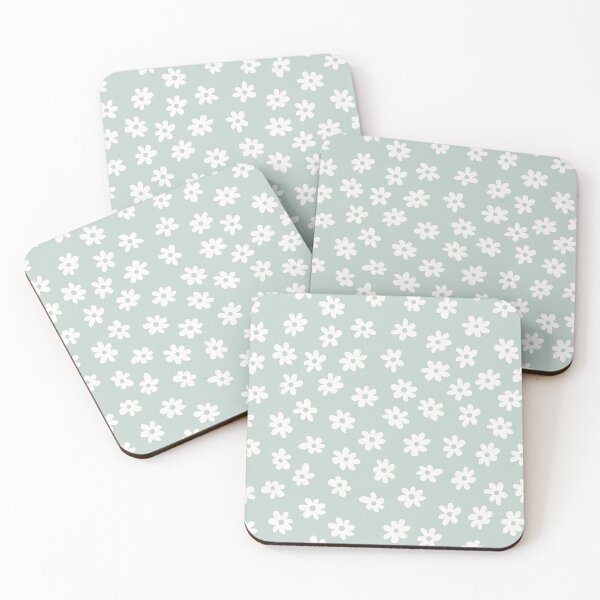 Item preview, SAGE GREEN BIG FLOWERS DITSY DAISY PRAIRIE STYLE BOHO RETRO FLORALS designed and sold by blomastudios.