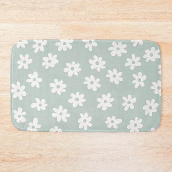 Item preview, SAGE GREEN BIG FLOWERS DITSY DAISY PRAIRIE STYLE BOHO RETRO FLORALS designed and sold by blomastudios.