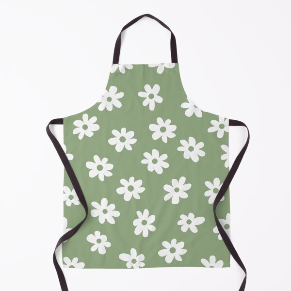 Item preview, GREEN BIG FLOWERS DITSY DAISY PRAIRIE STYLE BOHO RETRO FLORALS designed and sold by blomastudios.