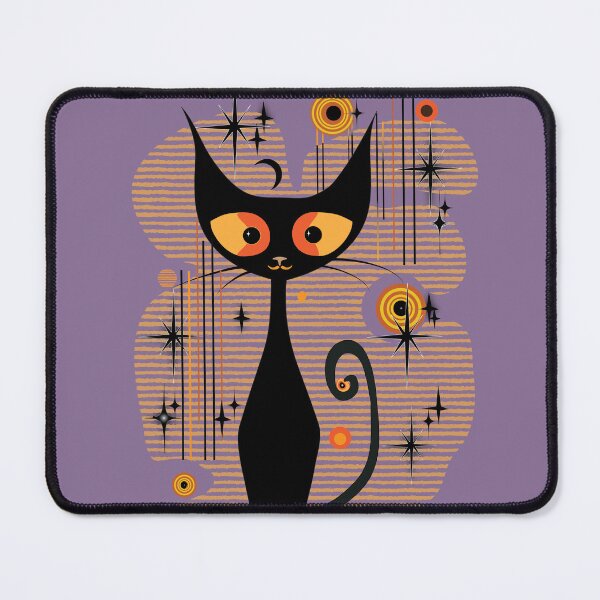 Item preview, Mid Century Modern Atomic Cat, Retro Hallowen Black Cat, MCM cat, Black MOD cat designed and sold by BrightStreet.