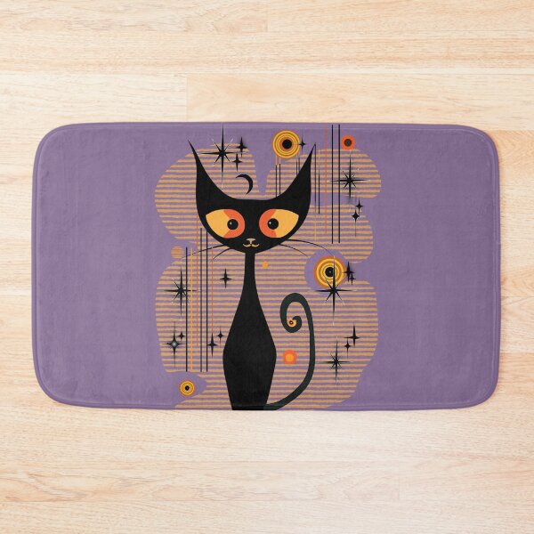 Item preview, Mid Century Modern Atomic Cat, Retro Hallowen Black Cat, MCM cat, Black MOD cat designed and sold by BrightStreet.
