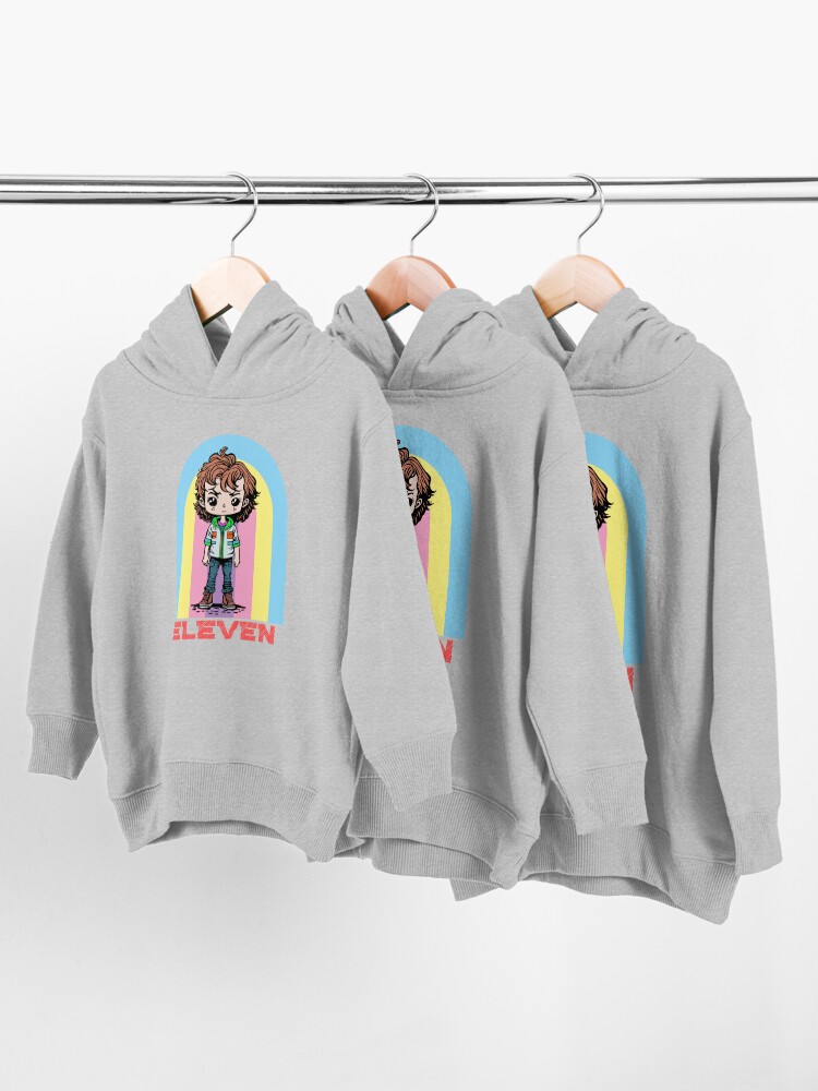 Toddler Pullover Hoodie, STRANGER THINGS - Kawaii Eleven Fan Art In Chibi Anime Style designed and sold by coloringiship