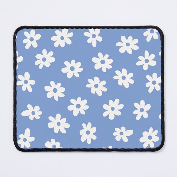 Item preview, BLUE BIG FLOWERS DITSY DAISY PRAIRIE STYLE BOHO RETRO FLORALS designed and sold by blomastudios.