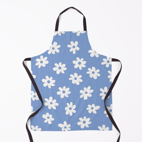 Item preview, BLUE BIG FLOWERS DITSY DAISY PRAIRIE STYLE BOHO RETRO FLORALS designed and sold by blomastudios.