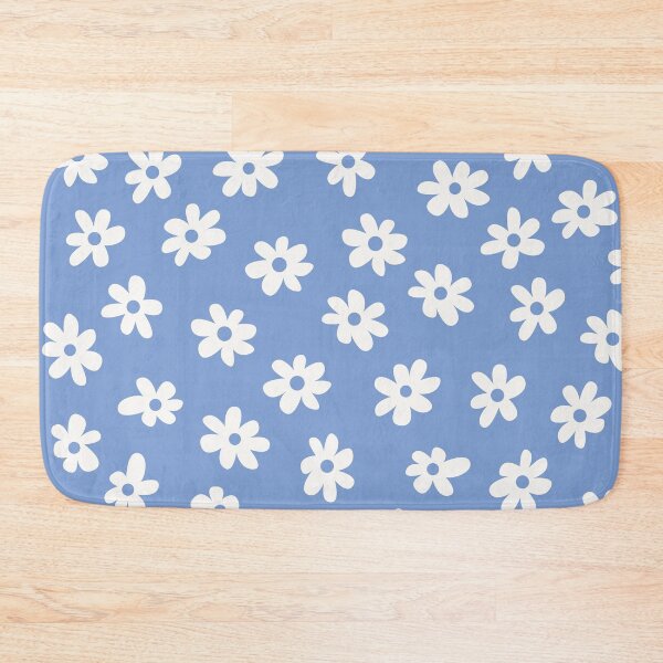 Item preview, BLUE BIG FLOWERS DITSY DAISY PRAIRIE STYLE BOHO RETRO FLORALS designed and sold by blomastudios.