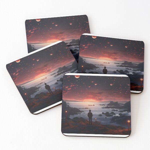 Item preview, Image of a man on the beach, evening mood, in the style of fantastic realism designed and sold by Pflugart.