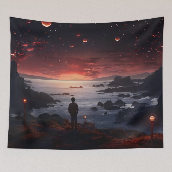 Item preview, Image of a man on the beach, evening mood, in the style of fantastic realism designed and sold by Pflugart.